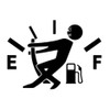 Funny Gas Tank Decal, Empty Fuel Gauge Stickman Design, Black