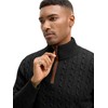 JEMLDL Men's Quarter Zip Sweater Cable Knit Sweater Casual Mock