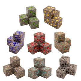 Ellafun MyWorld Magnetic Building Blocks - 32 Pieces - Mineral Building - Montesorri Toy from 3 Years for Boys and Girls - Create Your Own World