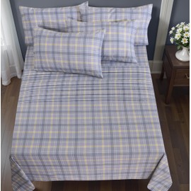 RUVANTI Flannel Sheets King Size 6 Pcs - 100% Cotton Double Brushed Bed Sheets, Deep Pockets 16 Inches King Sheet Set, All Seasons Breathable, Extra Soft & Comfy, Everytime