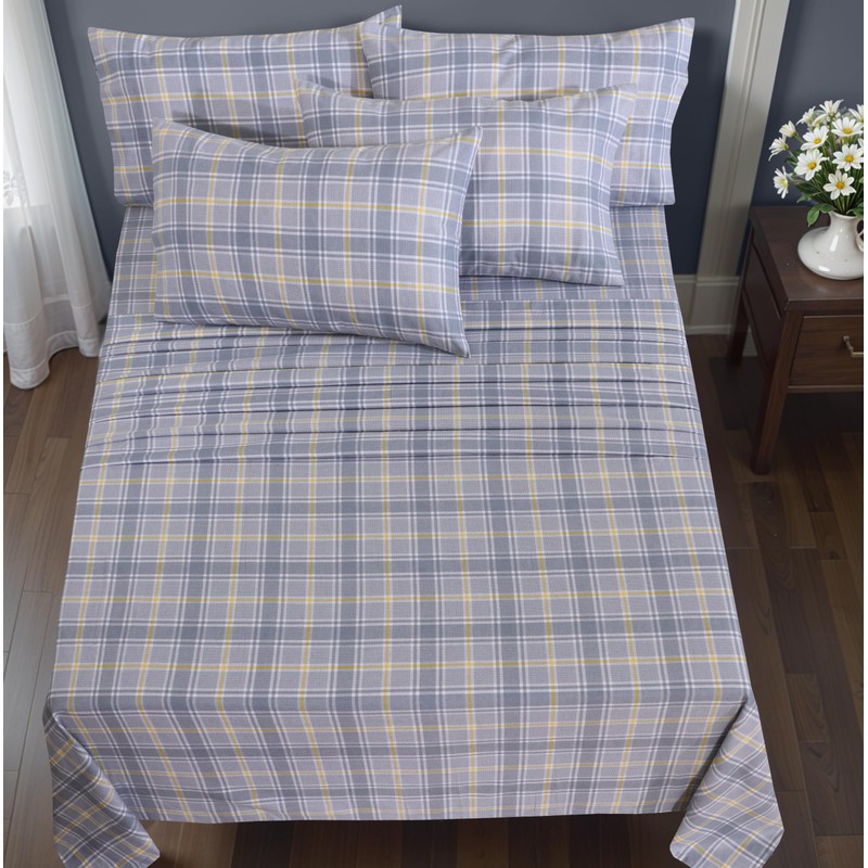 RUVANTI Flannel Sheets King Size 6 Pcs - 100% Cotton
