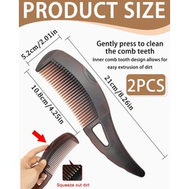 CULEB 2 Stück Anti-Schuppenkamm,Energie-Massagekamm für Schuppenentfernung,Haarreinigung,Kopfhautmassage,Brauner Anti-Schuppen-Massagekamm aus Kunststoff,Unisex,Outdoor-Enthusiasten,Reisende