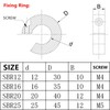 CNCMANS Linear Rail Retaining Ring, 4 x SBR12 Safety Rings,