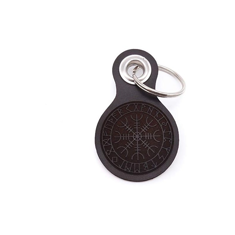 Samunshi® Leather Keyring with Engraving with Various Motifs Gifts Made