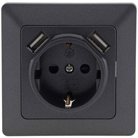 Milos Socket Switch Button Sets I Anthracite