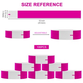 Vicloon Event Bracelets, Pack of 100 Festival Bracelets, Paper Bracelets, Waterproof Wristbands, 19 x 255 mm, Entrance Bands for Control and Safety at Events and Events, for Parties (Pink)
