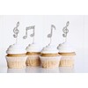 12 x Silver Music Note Cupcake Toppers, Birthday Cupcake Toppers,