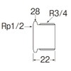 SANEI [Pipe Fitting] Bushing R3/4 Male Thread x Rp 1/2