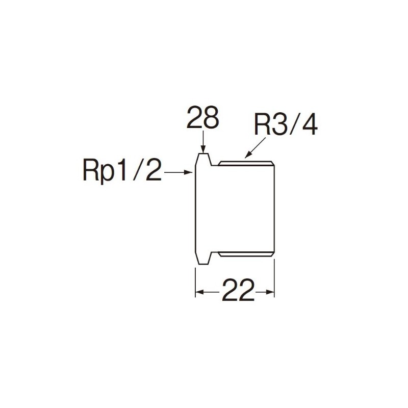 SANEI [Pipe Fitting] Bushing R3/4 Male Thread x Rp 1/2