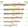 Bestgle 6 Pcs Titanium Coated HSS Twist Drill Bits Serrated