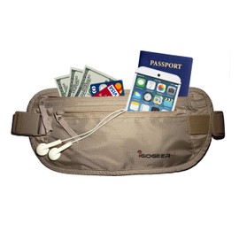 IGOGEER Money Belt Deluxe w/RFID Wallet Travel Wallet Passport Holder Belt Stash