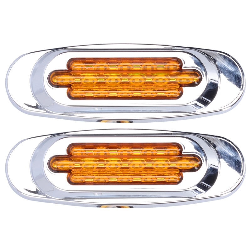 Pair 16LEDs Taillight Electroplated Trim Side Marker Auto External Lamps