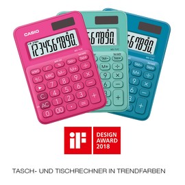 Casio MS 7UC RD Mini Calculator, 10-Digit LCD Panel Display with Rake Command Stylish Colour Display – Red