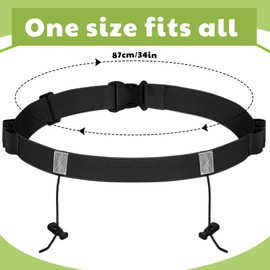 Xtinmee 4 Pcs Number Belt Marathon Triathlon Running Bib Holder with 6 Gel Loops for Summer Cycling Runners Men Women, Black 32.68 x 0.98 Inches