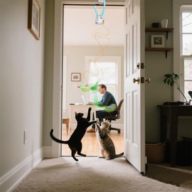 CATPICK Interactive Cat Toys for Indoor Cats Automatic Electric Flying Bird Feather Cat Toy - Best Kitten & Adult Cat Enrichment Toy Hanging Electric Kitty Toys for Bored Cats