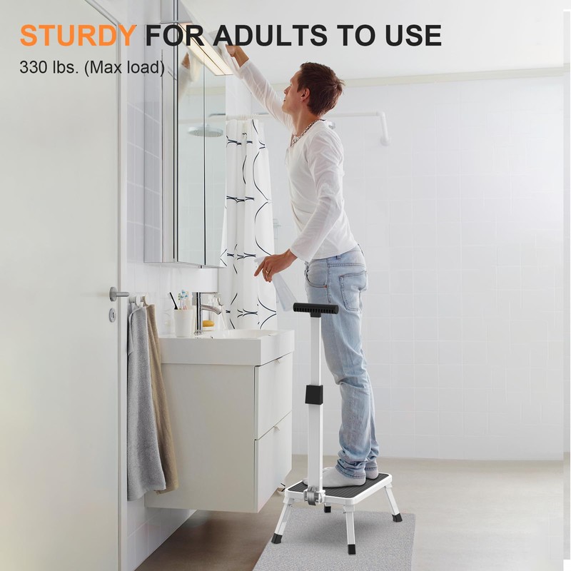 Step Stools for Adults, Foldable Step Stool with Handle for