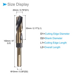 CoCud Pinch Shank Drill 20mm Advanced Titanium & Nitride Coated High Speed Steel 4341 for Stainless Steel Drill Machines