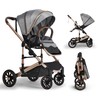 TODEFULL Convertible Baby Stroller, Folding Infant Stroller with Large Canopy,