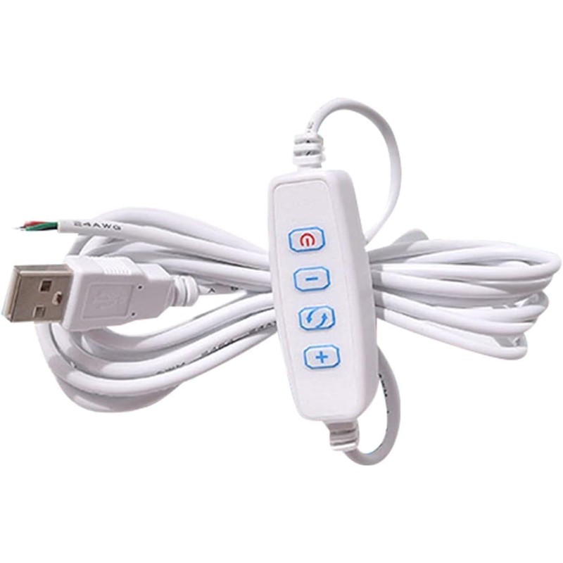 aoukoslt 1 Pc White DC5V USB LED Dimmer Extension Cable