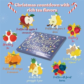 Acorus | Tea Advent Calendar | Tea Gift Set of 8 Christmasy flavors | 24 Tea Bags For The Christmas Countdown | Natural Tea Set | Gift Idea For Festive Winter Period