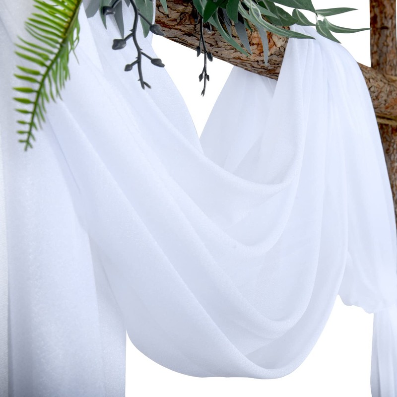 Wedding Arch Draping Fabric, 1 Panel 28" x 19Ft White