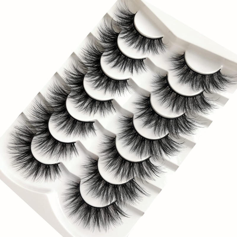Pooplunch False Eyelashes 8D Cat Eye Volume Wispy Clusters Faux