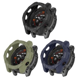 Protective Case for Garmin Fenix 7S/Fenix 7S Pro/EPIX Pro 42mm Case Cover Bumper Shell TPU Anti-Scratch Frame for Garmin EPIX Pro 42mm/Fenix 7S/Fenix 7S Pro Smart Watch Accessories (Black+Blue+Green)