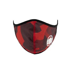 Pit Bull West Coast - Face mask Camo Logo Red