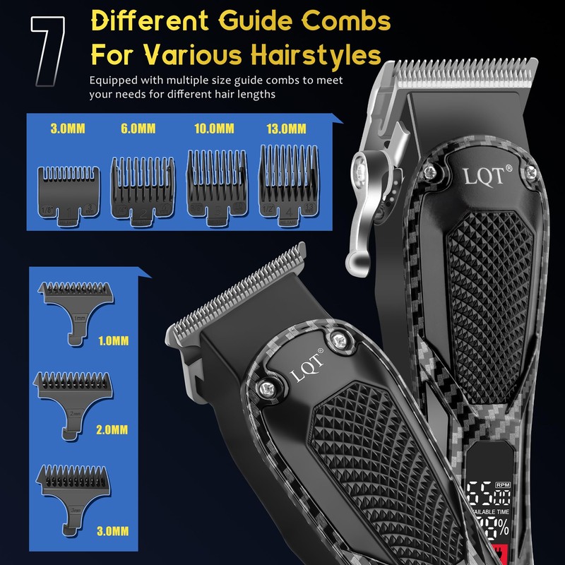 Professional Hair Clippers for Men Rechargeable Cordless Beard Trimmer &