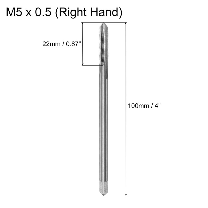 uxcell Metric Thread Tap M5 x 0.5 H2 100mm Extra