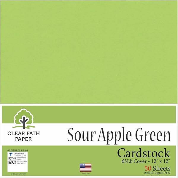 Clear Path Paper - Sour Apple Green Cardstock - 12