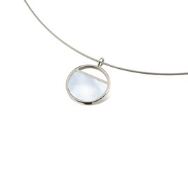 Boccia 07023-01 Women's Pendant for Necklace Polished Silver with White Mother of Pearl Hypoallergenic, Titanium, No Gemstone