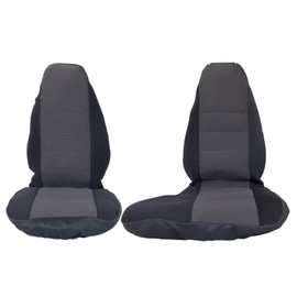 GXARTS 2Pcs 60/40 High Back Bench Seat Cover Black/Charcoal Compatible with Ford Ranger XLT Front 1998 1999 2000 2001 2002 2003(Without Console Cover)