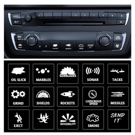 Dickno Car Sticker and Decals, Novelty Sticker for Car or Truck Unused Buttons, Funny Automotive Label Dash Button Switch Control Sticker, Vehicle Interior Decor Accessories