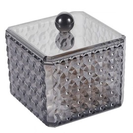 eKsdf Cotton Bud Holder with Lid, Acrylic Cotton Buds Container, Cotton Pad Dispenser, Cosmetic Organiser, Makeup Storage Box for Cotton Buds, Cotton Buds, Cotton Pad