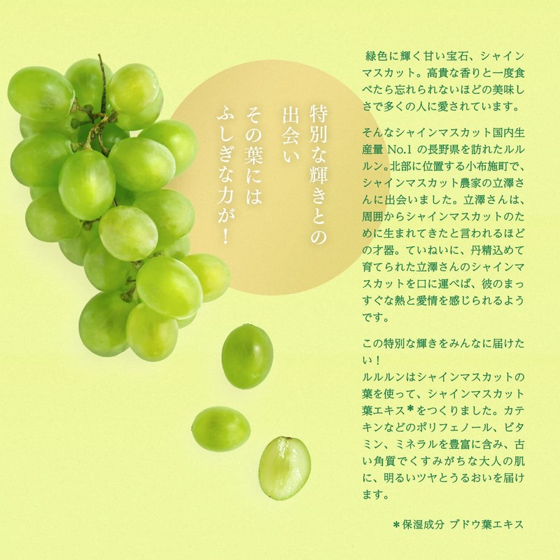 Rururun Face Mask Pack, Nagano Yamanashi Lulun (Shine Muscat Scent),
