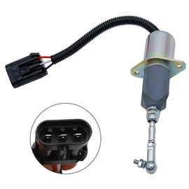 Hoypeyfiy Fuel Shut Off Solenoid Switch 6681513 6667993 3832211 Fuel Shut Down Solenoid Kit Replacement for Bobcat S150 S160 S175 S185