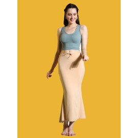 Jaanvi fashion Lycra Saree Shapewear Petticoat for Women,Petticoat,Skirts for Women,Shape Wear Dress for Saree(fish-shapewear-nude-l)
