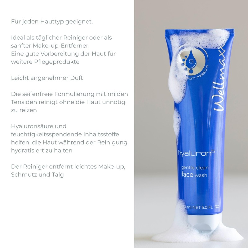 Wellmaxx Hyaluron⁵ Gentle Clean Facial Cleansing Cream, 150 ml