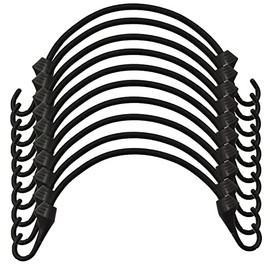 Joneaz Small Bungee Cords with Hooks 6 inch, 10-Piece, UV Resistant, 5 mm Diameter Elastic Bungee Cord…