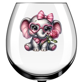 x12 Floral Elephant Valentine's Day Vinyl Decal Stickers Colour df679