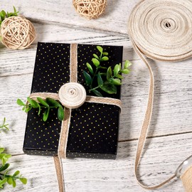 KISSITTY 21 Yards Jute Twine Ribbon Rustic Boho Ribbons Trims 10mm Wide Gift Wrapping Wreath Bow Making Craft Decorative Ribbon for Wedding Party Farmhouse Decor