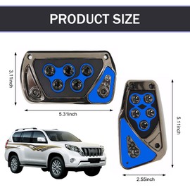 gunroil 2 PCS Automotive Foot Pedals, Non-Slip No Drilling Required Pedal Pads, Automatic Transmission Brake and Accelerator Pedal Covers, Universal for Most Cars (Blue)