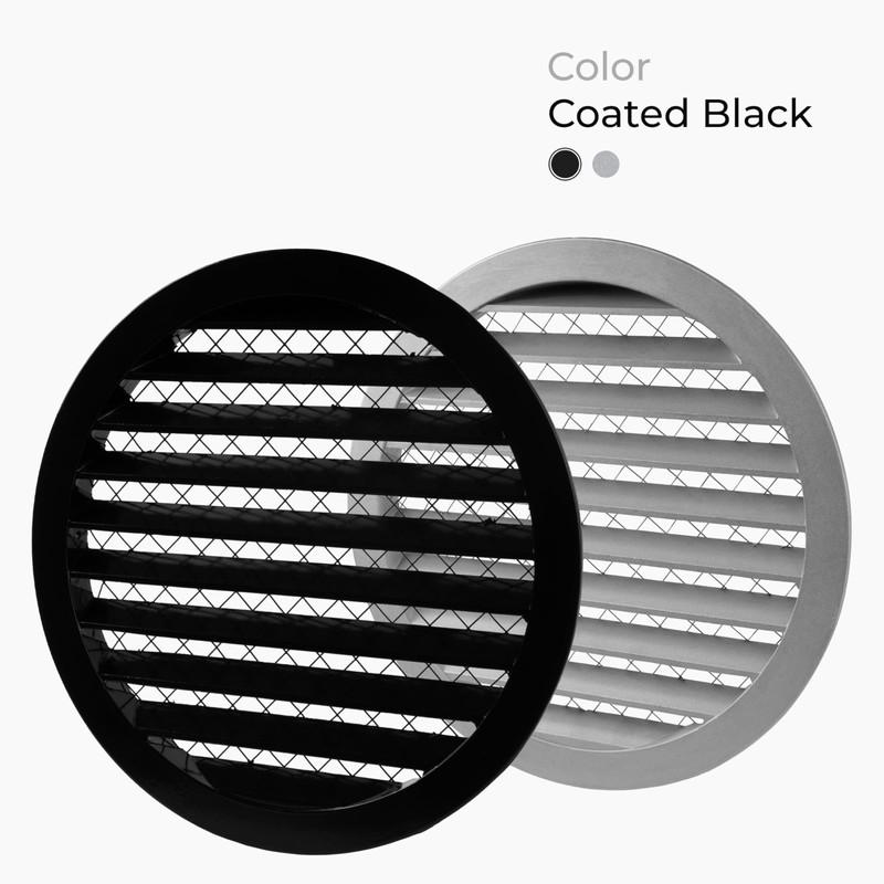 HVAC OV 10" Inch Black Round Aluminum Vent Cover -