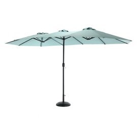 The Fellie 14.8 ft Large Outdoor Patio Umbrella with Crank, Heavy Duty Double Sided Rectangle Patio Umbrella Market Umbrella, Balcony Backyard Garden Pool Porch Deck Umbrella for Sunshade, Light Green
