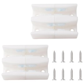 MOROBOR Sliding Shower Door Bottom Guide, 2 Pack Plastic Sliding Glass Door Guide Assembly with Grey Fluff 7/16" Channels Fits for Sliding Shower Door Systems, Glass Shower Door Track Guide