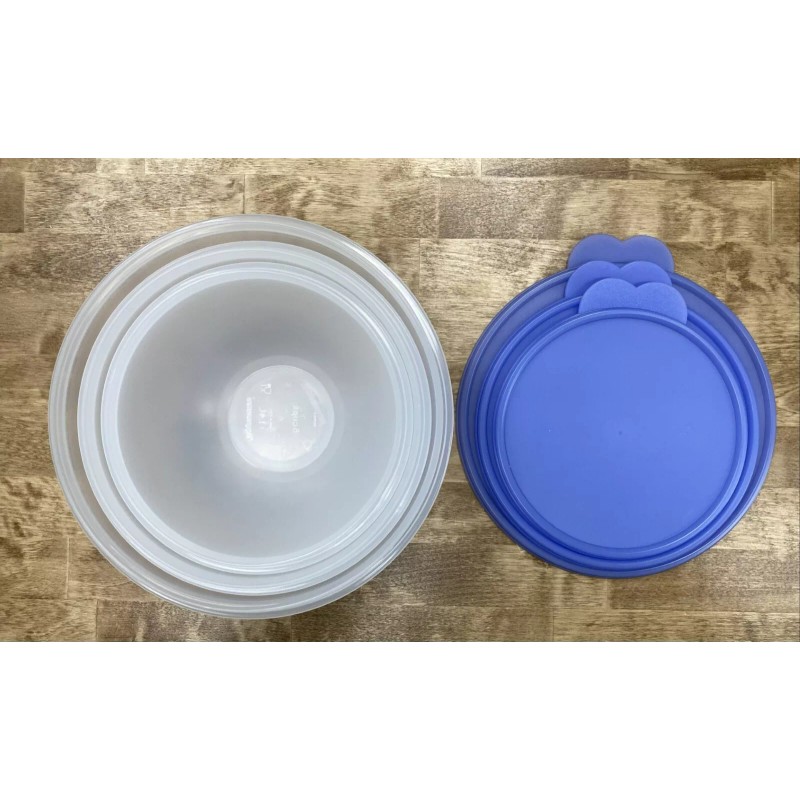 Tupperware Wonderlier 3-Piece Bowl Set with Seals-NEW-SHIP - Clear Bowls