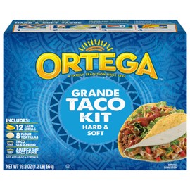 Ortega Grande Taco Kit, 12 Taco Shells & 8 Tortillas, Taco Seasoning and Taco Sauce