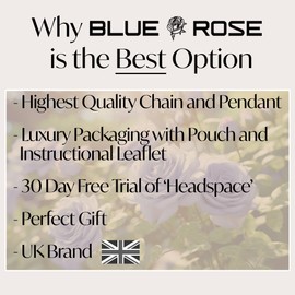 Blue Rose Breathing Necklace Anxiety Relief for Adults, Breathing Necklace Gift for Women, Anxiety Breathing Necklace with Headspace 30 Day Trial (Silver)