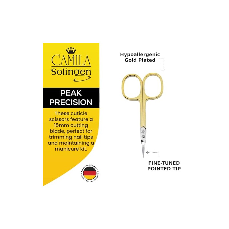 CS04 3 1/2" Modern Style Gold Plated Cuticle Scissors